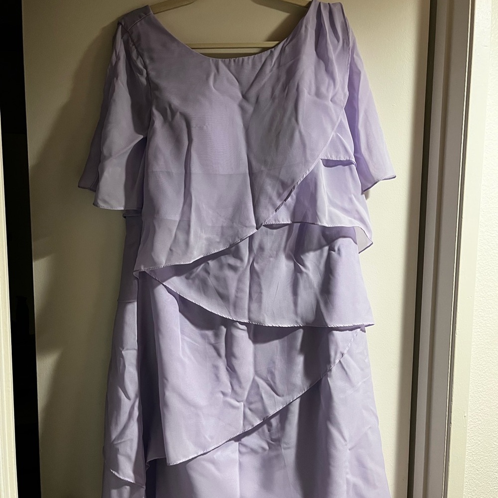 Chic Lavender Layered High-Low Dress